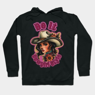 Modern Cowgirl Rodeo Queen Neo traditional Tattoo Art Do It Cowgirl Style Hoodie